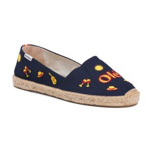 NEW SOLUDOS  women The Original Embroidered Espadrille Shoes blue 253